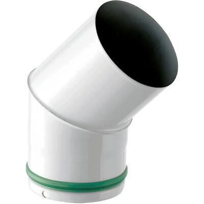 Curva 45° in acciaio vetrificato porcellanato bianco Ø 100 Curva 45° in acciaio vetrificato porcellanato bianco Ø 100