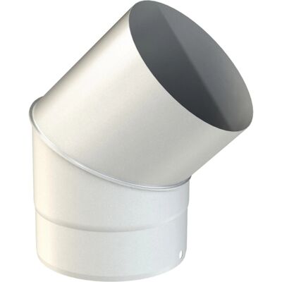 Curva 45° in acciaio vetrificato porcellanato bianco Ø 120 Curva 45° in acciaio vetrificato porcellanato bianco Ø 120