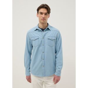 OVS, Camicia In Puro Cotone Denim Azzurro Regular Fit Con Tasche, Uomo, Azzurro, Taglia: L OVS, Camicia In Puro Cotone Denim Azzurro Regular Fit Con Tasche, Uomo, Azzurro, Taglia: L