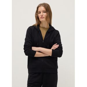 OVS, Felpa In Misto Cotone Nera Regular Fit Con Cappuccio E Zip, Donna, Nero, Taglia: 3XL OVS, Felpa In Misto Cotone Nera Regular Fit Con Cappuccio E Zip, Donna, Nero, Taglia: 3XL