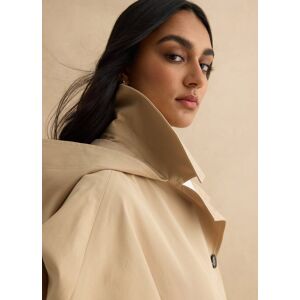 LES COPAINS, Trench Corto In Misto Cotone Beige Regular Fit Con Cappuccio, Donna, Beige, Taglia: S LES COPAINS, Trench Corto In Misto Cotone Beige Regular Fit Con Cappuccio, Donna, Beige, Taglia: S