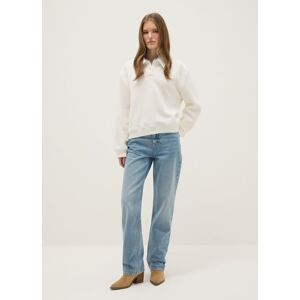 OVS, Maglione In Misto Cotone Bianco Regular Fit Con Colletto A Contrasto, Donna, Bianco, Taglia: XL OVS, Maglione In Misto Cotone Bianco Regular Fit Con Colletto A Contrasto, Donna, Bianco, Taglia: XL