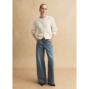 LES COPAINS, Cardigan In Puro Cotone Bianco Regular Fit Con Design Intrecciato, Donna, Bianco, Taglia: L LES COPAINS, Cardigan In Puro Cotone Bianco Regular Fit Con Design Intrecciato, Donna, Bianco, Taglia: L