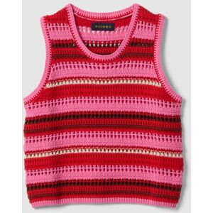 PIOMBO, Gilet Lavorato A Maglia In Puro Cotone A Righe Multicolor Regular Fit, Donna, Multicolor, Taglia: M PIOMBO, Gilet Lavorato A Maglia In Puro Cotone A Righe Multicolor Regular Fit, Donna, Multicolor, Taglia: M
