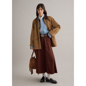 PIOMBO, Gonna Lunga In Puro Cotone Marrone Regular Fit, Donna, Marrone, Taglia: 40 PIOMBO, Gonna Lunga In Puro Cotone Marrone Regular Fit, Donna, Marrone, Taglia: 40