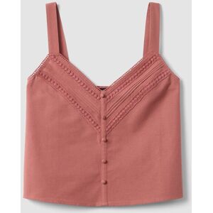 LES COPAINS, Top In Misto Cotone E Lino Rosa Regular Fit Con Dettagli In Pizzo, Donna, Rosa, Taglia: XS LES COPAINS, Top In Misto Cotone E Lino Rosa Regular Fit Con Dettagli In Pizzo, Donna, Rosa, Taglia: XS