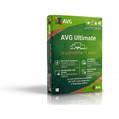 AVG Ultimate 2023 Multi Dispositivi VPN - Suite di Sicurezza AVG Ultimate 2023 Multi Dispositivi VPN - Suite di Sicurezza