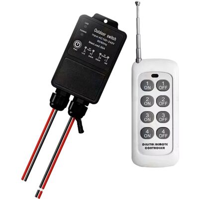 MXM Relè RF 433Mhz da esterno + telecomando - 220V / 30A, portata fino a 500 m MXM Relè RF 433Mhz da esterno + telecomando - 220V / 30A, portata fino a 500 m
