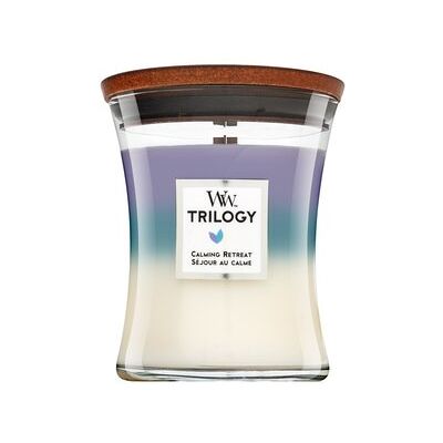 Woodwick Trilogy Calming Retreat candela profumata 275 g Woodwick Trilogy Calming Retreat candela profumata 275 g
