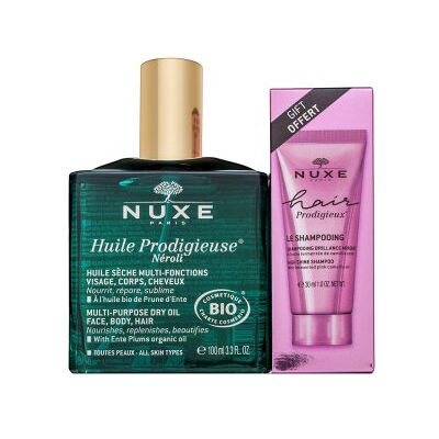Nuxe Prodigieux Néroli set Multi-Purpose Dry Oil + High Shine Shampoo 100 ml + 30 ml Nuxe Prodigieux Néroli set Multi-Purpose Dry Oil + High Shine Shampoo 100 ml + 30 ml