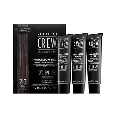American Crew Precision Blend Natural Gray Coverage tinta per capelli per uomini Dark 3 x 40 ml American Crew Precision Blend Natural Gray Coverage tinta per capelli per uomini Dark 3 x 40 ml