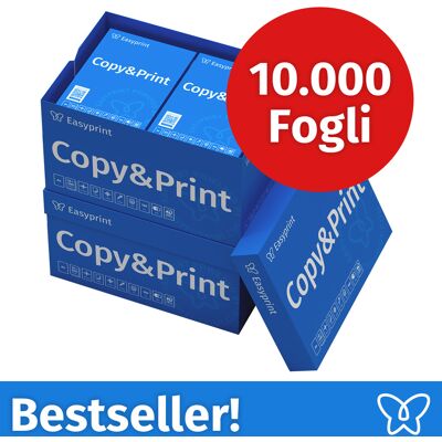 NUOVO! Carta per stampanti Easyprint Carta per fotocopie 10000 fogli 20 x 500 A4 Premium bianco brillante Vincitore del test CIE 160 Certificato ambientale 100% PEFC NUOVO! Carta per stampanti Easyprint Carta per fotocopie 10000 fogli 20 x 500 A4 Premium bianco brillante Vincitore del test CIE 160 Certificato ambientale 100% PEFC
