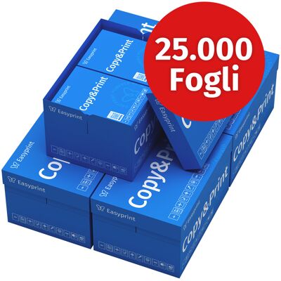 NUOVO! Carta per stampanti Easyprint Carta per fotocopie 25000 fogli 50 x 500 A4 Premium bianco brillante Vincitore del test CIE 160 Certificato ambientale 100% PEFC NUOVO! Carta per stampanti Easyprint Carta per fotocopie 25000 fogli 50 x 500 A4 Premium bianco brillante Vincitore del test CIE 160 Certificato ambientale 100% PEFC