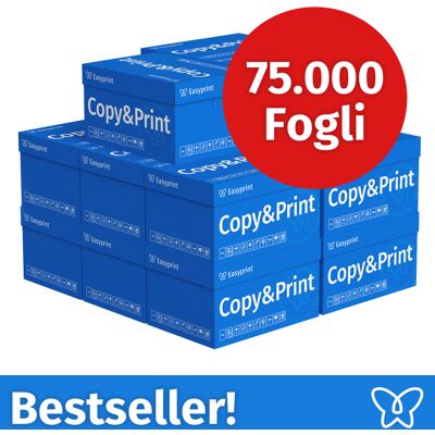 NUOVO! Carta per stampanti Easyprint Carta per fotocopie 75000 fogli 150 x 500 A4 Premium bianco brillante Vincitore del test CIE 160 Certificato ambientale 100% PEFC NUOVO! Carta per stampanti Easyprint Carta per fotocopie 75000 fogli 150 x 500 A4 Premium bianco brillante Vincitore del test CIE 160 Certificato ambientale 100% PEFC