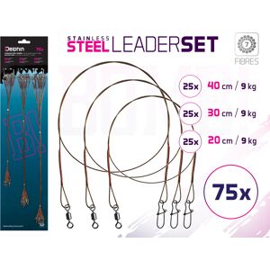 Delphin Set cavetti in acciaio BOMB! con girella e moschettone / 7 fili Delphin Set cavetti in acciaio BOMB! con girella e moschettone / 7 fili