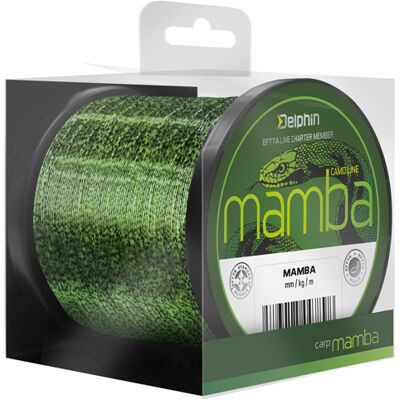 Linea per carpa Mamba camuffata 0,26mm 11,4lbs 600m Linea per carpa Mamba camuffata 0,26mm 11,4lbs 600m