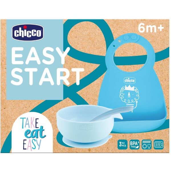 Chicco (artsana spa) CH SET PAPPA SIL 6M+ AZZURRO