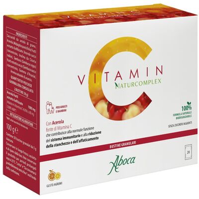 Aboca spa societa' agricola Vitamin C Naturcomplex 20 Bustine Integratore Naturale Di Vitamina C da Estratto Di Acerola Aboca spa societa' agricola Vitamin C Naturcomplex 20 Bustine Integratore Naturale Di Vitamina C da Estratto Di Acerola