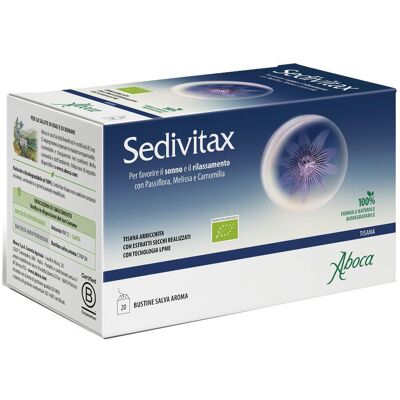Aboca spa societa' agricola Sedivitax Tisana 20bustine Favorisce Il Rilassamento Ed Una Buona Qualità Del Sonno Con Passiflora, Camomilla, E Melissa Aboca spa societa' agricola Sedivitax Tisana 20bustine Favorisce Il Rilassamento Ed Una Buona Qualità Del Sonno Con Passiflora, Camomilla, E Melissa