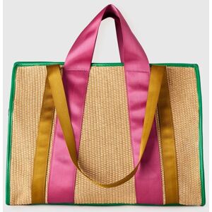 United Colors Of Benetton Benetton, Maxi Tote Bag In Rafia, Cammello, Donna U United Colors Of Benetton Benetton, Maxi Tote Bag In Rafia, Cammello, Donna U