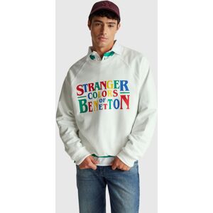 United Colors Of Benetton Benetton, Felpa Relaxed Fit Stranger Things, Bianco Panna, Uomo L United Colors Of Benetton Benetton, Felpa Relaxed Fit Stranger Things, Bianco Panna, Uomo L