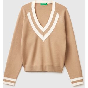 United Colors Of Benetton Benetton, Maglia Scollo A V Boxy Fit, Cammello, Donna XS United Colors Of Benetton Benetton, Maglia Scollo A V Boxy Fit, Cammello, Donna XS