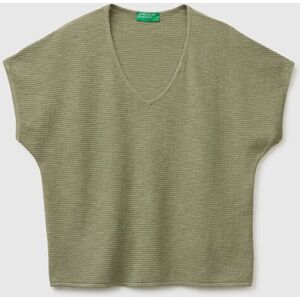 United Colors Of Benetton Benetton, Maglia Scollo A V In Misto Lino, Donna XL United Colors Of Benetton Benetton, Maglia Scollo A V In Misto Lino, Donna XL