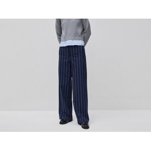 United Colors Of Benetton Benetton, Pantaloni Gessati Gamba Larga, Blu Scuro, Donna United Colors Of Benetton Benetton, Pantaloni Gessati Gamba Larga, Blu Scuro, Donna