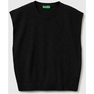 United Colors Of Benetton Benetton, Maglia Smanicata In Misto Lino, Nero, Donna XL United Colors Of Benetton Benetton, Maglia Smanicata In Misto Lino, Nero, Donna XL