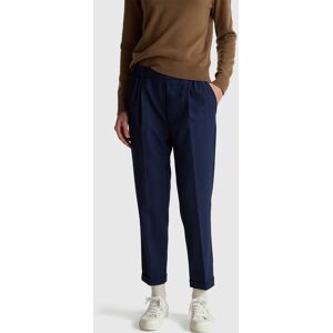 United Colors Of Benetton Benetton, Pantaloni Con Risvolto In Misto Viscosa Stretch, Blu Scuro, Donna XXS United Colors Of Benetton Benetton, Pantaloni Con Risvolto In Misto Viscosa Stretch, Blu Scuro, Donna XXS