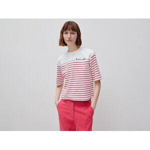 United Colors Of Benetton Benetton, T-shirt A Righe Marinière Con Ricamo, Fragola, Donna XXS United Colors Of Benetton Benetton, T-shirt A Righe Marinière Con Ricamo, Fragola, Donna XXS