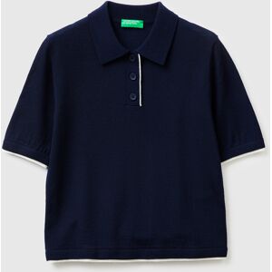United Colors Of Benetton Benetton, Maglia A Polo 100% Lana Merino, Blu Scuro, Donna XL United Colors Of Benetton Benetton, Maglia A Polo 100% Lana Merino, Blu Scuro, Donna XL