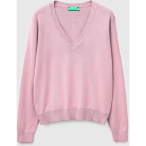 United Colors Of Benetton Benetton, Maglia Rosa In Cotone Tricot Con Scollo A V, Rosa, Donna XL United Colors Of Benetton Benetton, Maglia Rosa In Cotone Tricot Con Scollo A V, Rosa, Donna XL