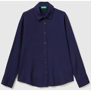 United Colors Of Benetton Benetton, Camicia Fluida A Righe, Blu Scuro, Donna XL United Colors Of Benetton Benetton, Camicia Fluida A Righe, Blu Scuro, Donna XL