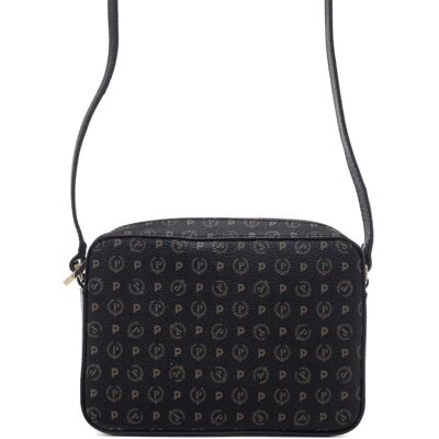 Pollini borsa a tracolla donna heritage con cerniera e tracolla in pelle nero Pollini borsa a tracolla donna heritage con cerniera e tracolla in pelle nero
