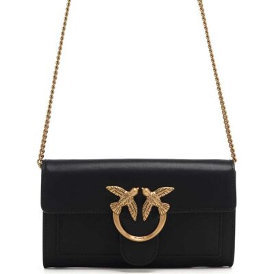 Pinko borsa a tracolla love one pochette nero oro Pinko borsa a tracolla love one pochette nero oro