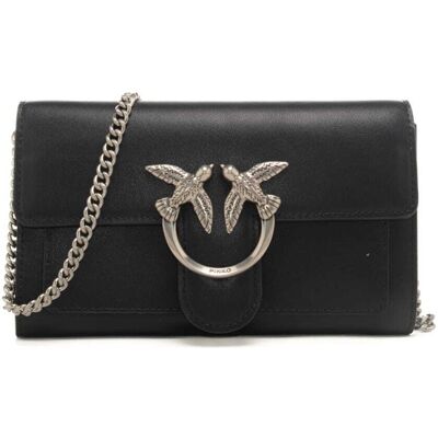 Pinko borsa a tracolla love one pochette nero acciaio Pinko borsa a tracolla love one pochette nero acciaio