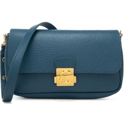 Coccinelle borsa a tracolla da donna c me lock con chiusura con clip frontale in metallo ottanio Coccinelle borsa a tracolla da donna c me lock con chiusura con clip frontale in metallo ottanio