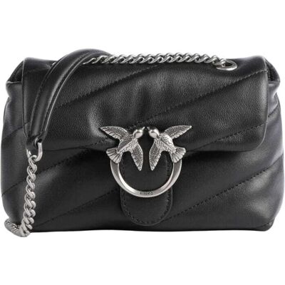 Pinko borsa a tracolla baby love bag puff maxi quilt new buckle nero acciaio Pinko borsa a tracolla baby love bag puff maxi quilt new buckle nero acciaio