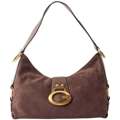 Guess borsa shopper espresso con logo oro Guess borsa shopper espresso con logo oro