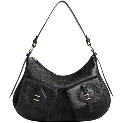 Coccinelle borsa a spalla mavery pocket medium in pelle nera Coccinelle borsa a spalla mavery pocket medium in pelle nera