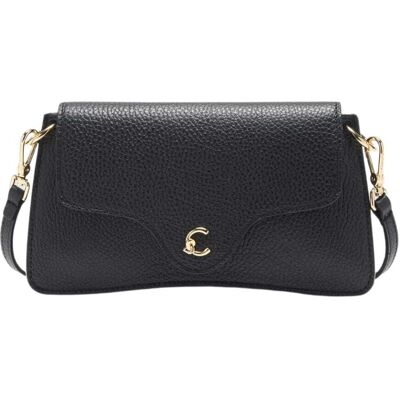 Coccinelle borsa a tracolla c-me mini in pelle nera Coccinelle borsa a tracolla c-me mini in pelle nera