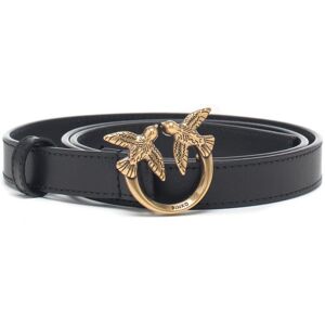 Pinko cintura sottile 2cm love birds in pelle nero oro Pinko cintura sottile 2cm love birds in pelle nero oro