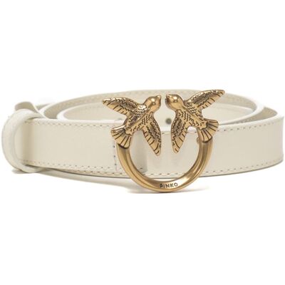 Pinko cintura sottile 2cm love birds in pelle avorio Pinko cintura sottile 2cm love birds in pelle avorio