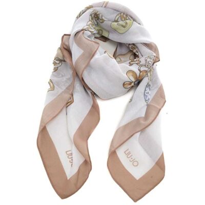 Liu Jo foulard da donna con stampa a fantasia catene naturale Liu Jo foulard da donna con stampa a fantasia catene naturale