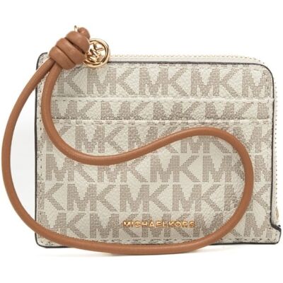 Michael Kors portacarte da donna con stampa pattern logo monogram vaniglia acorn Michael Kors portacarte da donna con stampa pattern logo monogram vaniglia acorn