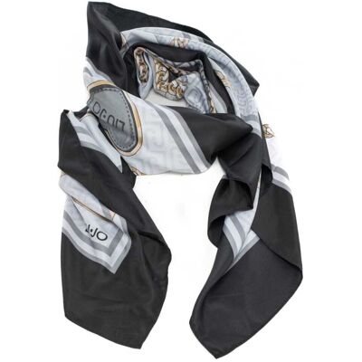 Liu Jo foulard da donna con bordi a contrasto colore nero Liu Jo foulard da donna con bordi a contrasto colore nero