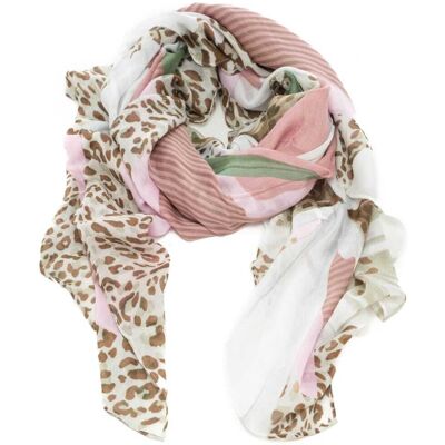 Liu Jo foulard da donna con dettagli animalieri a contrasto colore rosa Liu Jo foulard da donna con dettagli animalieri a contrasto colore rosa