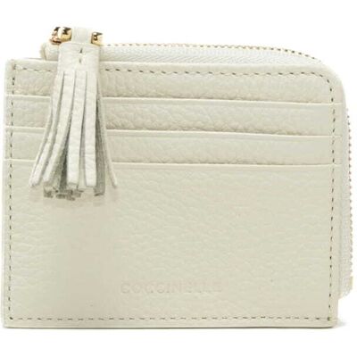 Coccinelle portacarte da donna tassel in vera pelle bianca Coccinelle portacarte da donna tassel in vera pelle bianca