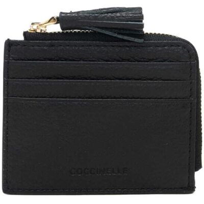 Coccinelle portacarte da donna tassel in vera pelle nero Coccinelle portacarte da donna tassel in vera pelle nero